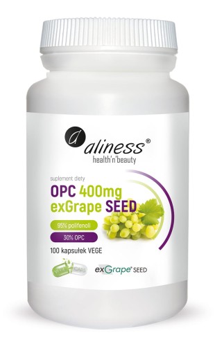 OPC exGrapeSeeds 400 mg x 100 vege kaps., Aliness