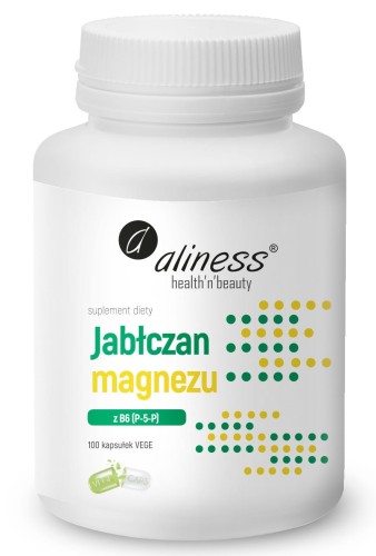 Jabłczan magnezu 100 mg z B6 (P-5-P) x 100 VEGE kaps., Aliness