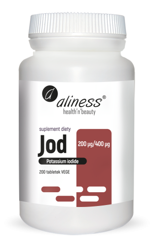 Jod (jodek potasu) 200 µg / 400 µg x 200 VEGE tabs., Aliness