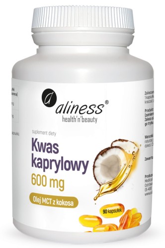 Kwas kaprylowy (60% C8) 600 mg x 90 kaps., Aliness