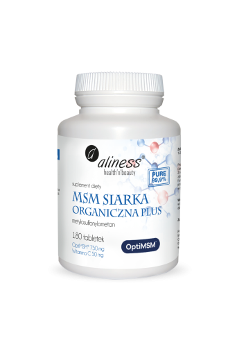 MSM Siarka Organiczna PLUS x 180 tabletek, Aliness