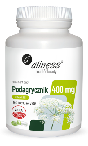 Podagrycznik (Aegopodium podagraria L.) ekstrakt 10:1 400mg x 100 Vege kaps., Aliness