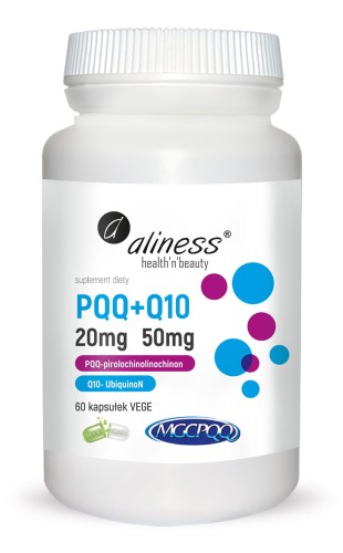 PQQ MGCPQQ® 20 mg + Q10 50 mg x 60 Vege kaps., Aliness