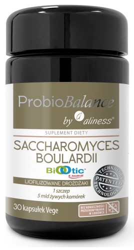 ProbioBALANCE, Drożdzaki Saccharomyces Boulardii 5 mld/250mg x 30 vege kaps., Aliness