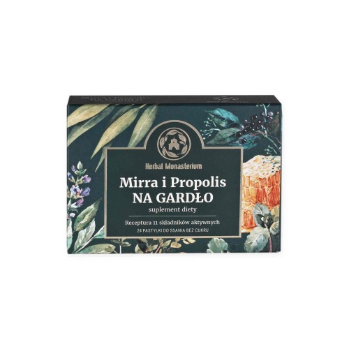Mirra i Propolis na Gardło BEZ CUKRU 24 pastylki Herbal Monasterium