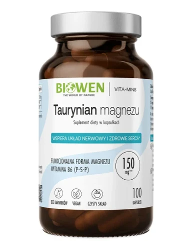 Taurynian magnezu + Witamina B6 100 kaps. Biowen 